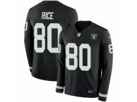 Men Nike Oakland Raiders #80 Jerry Rice Limited Black Therma Long Sleeve NFL Jersey