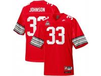 Men Nike Ohio State Buckeyes #33 Pete Johnson Red Legends of the Scarlet & Gray Throwback Authentic NCAA Jersey