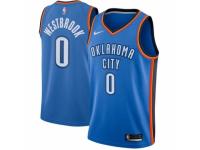 Men Nike Oklahoma City Thunder #0 Russell Westbrook  Royal Blue Road NBA Jersey - Icon Edition