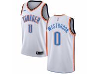 Men Nike Oklahoma City Thunder #0 Russell Westbrook  White Home NBA Jersey - Association Edition