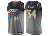 Men Nike Oklahoma City Thunder #34 Ray Allen  Gray NBA Jersey - City Edition