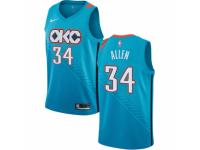 Men Nike Oklahoma City Thunder #34 Ray Allen  Turquoise NBA Jersey - City Edition