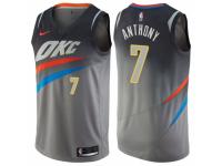 Men Nike Oklahoma City Thunder #7 Carmelo Anthony  Gray NBA Jersey - City Edition