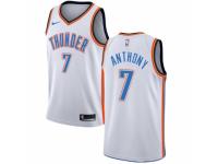 Men Nike Oklahoma City Thunder #7 Carmelo Anthony White Home NBA Jersey - Association Edition