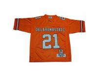 Men Nike Oklahoma State Cowboys #21 Barry Sanders Orange Authentic Throwback NCAA Jersey
