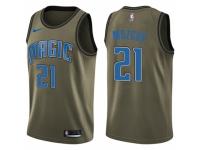 Men Nike Orlando Magic #21 Timofey Mozgov Swingman Green Salute to Service NBA Jersey