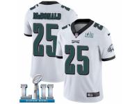 Men Nike Philadelphia Eagles #25 Tommy McDonald White Vapor Untouchable Limited Player Super Bowl LII NFL Jersey