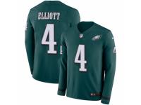 Men Nike Philadelphia Eagles #4 Jake Elliott Limited Green Therma Long Sleeve NFL Jersey