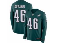 Men Nike Philadelphia Eagles #46 Herman Edwards Limited Green Therma Long Sleeve NFL Jersey
