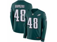 Men Nike Philadelphia Eagles #48 Wes Hopkins Limited Green Therma Long Sleeve NFL Jersey
