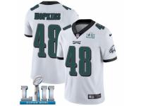 Men Nike Philadelphia Eagles #48 Wes Hopkins White Vapor Untouchable Limited Player Super Bowl LII NFL Jersey