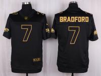 Men Nike Philadelphia Eagles #7 Sam Bradford Pro Line Black Gold Collection Jersey