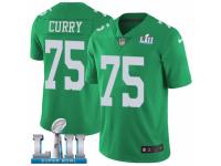 Men Nike Philadelphia Eagles #75 Vinny Curry Limited Green Rush Vapor Untouchable Super Bowl LII NFL Jersey