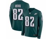 Men Nike Philadelphia Eagles #82 Mike Quick Limited Green Therma Long Sleeve NFL Jersey