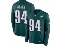 Men Nike Philadelphia Eagles #94 Haloti Ngata Limited Green Therma Long Sleeve NFL Jersey