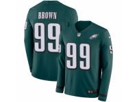 Men Nike Philadelphia Eagles #99 Jerome Brown Limited Green Therma Long Sleeve NFL Jersey