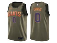Men Nike Phoenix Suns #0 Marquese Chriss Swingman Green Salute to Service NBA Jersey