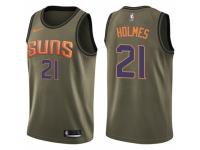 Men Nike Phoenix Suns #21 Richaun Holmes Swingman Green Salute to Service NBA Jersey