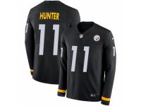 Men Nike Pittsburgh Steelers #11 Justin Hunter Limited Black Therma Long Sleeve NFL Jersey