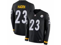 Men Nike Pittsburgh Steelers #23 Joe Haden Limited Black Therma Long Sleeve NFL Jersey