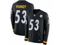 Men Nike Pittsburgh Steelers #53 Maurkice Pouncey Limited Black Therma Long Sleeve NFL Jersey