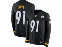 Men Nike Pittsburgh Steelers #91 Stephon Tuitt Limited Black Therma Long Sleeve NFL Jersey