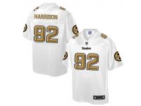 Men Nike Pittsburgh Steelers #92 James Harrison White-Gold Game Jersey