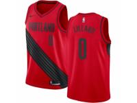 Men Nike Portland Trail Blazers #0 Damian Lillard  Red Alternate NBA Jersey Statement Edition