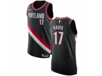 Men Nike Portland Trail Blazers #17 Ed Davis Black Road NBA Jersey - Icon Edition