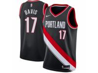Men Nike Portland Trail Blazers #17 Ed Davis  Black Road NBA Jersey - Icon Edition