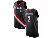 Men Nike Portland Trail Blazers #2 Wade Baldwin Black NBA Jersey - Icon Edition