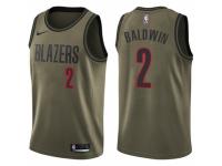 Men Nike Portland Trail Blazers #2 Wade Baldwin Swingman Green Salute to Service NBA Jersey