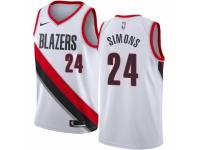 Men Nike Portland Trail Blazers #24 Anfernee Simons White NBA Jersey - Association Edition