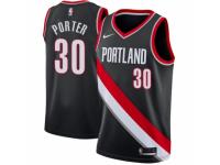 Men Nike Portland Trail Blazers #30 Terry Porter  Black Road NBA Jersey - Icon Edition