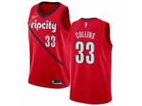 Men Nike Portland Trail Blazers #33 Zach Collins Red  Jersey - Earned Edition