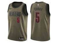 Men Nike Portland Trail Blazers #5 Seth Curry Swingman Green Salute to Service NBA Jersey