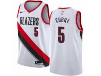 Men Nike Portland Trail Blazers #5 Seth Curry White NBA Jersey - Association Edition