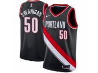 Men Nike Portland Trail Blazers #50 Caleb Swanigan  Black Road NBA Jersey - Icon Edition