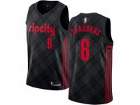 Men Nike Portland Trail Blazers #6 Nik Stauskas  Black NBA Jersey - City Edition