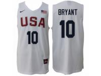 Men Nike Rio 2016 Olympics USA Dream Team #10 Kobe Bryant Home White Commemorate Basketball Jersey