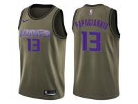 Men Nike Sacramento Kings #13 Georgios Papagiannis Swingman Green Salute to Service NBA Jersey