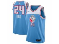 Men Nike Sacramento Kings #24 Buddy Hield  Blue NBA Jersey - City Edition