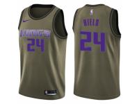 Men Nike Sacramento Kings #24 Buddy Hield Swingman Green Salute to Service NBA Jersey