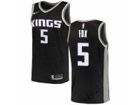 Men Nike Sacramento Kings #5 DeAaron Fox  Black NBA Jersey Statement Edition