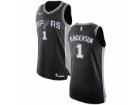 Men Nike San Antonio Spurs #1 Kyle Anderson Black Road NBA Jersey - Icon Edition