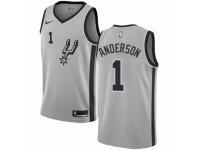 Men Nike San Antonio Spurs #1 Kyle Anderson  Silver Alternate NBA Jersey Statement Edition
