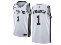 Men Nike San Antonio Spurs #1 Kyle Anderson White Home NBA Jersey - Association Edition