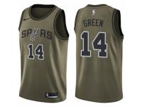 Men Nike San Antonio Spurs #14 Danny Green Swingman Green Salute to Service NBA Jersey