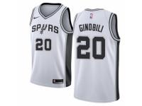 Men Nike San Antonio Spurs #20 Manu Ginobili White Home NBA Jersey - Association Edition
