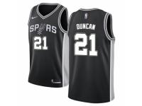 Men Nike San Antonio Spurs #21 Tim Duncan  Black Road NBA Jersey - Icon Edition